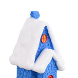 Maxbell Resin Statue Village House Figurines Xmas Christmas Miniature Ornaments Blue 3.2x2.2x5.4cm