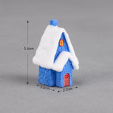 Maxbell Resin Statue Village House Figurines Xmas Christmas Miniature Ornaments Blue 3.2x2.2x5.4cm