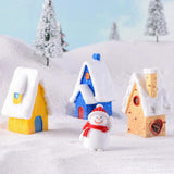 Maxbell Resin Statue Village House Figurines Xmas Christmas Miniature Ornaments Blue 3.2x2.2x5.4cm