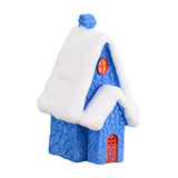 Maxbell Resin Statue Village House Figurines Xmas Christmas Miniature Ornaments Blue 3.2x2.2x5.4cm