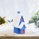 Maxbell Resin Statue Village House Figurines Xmas Christmas Miniature Ornaments Blue 3.2x2.2x5.4cm