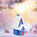 Maxbell Resin Statue Village House Figurines Xmas Christmas Miniature Ornaments Blue 3.2x2.2x5.4cm