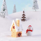 Maxbell Resin Statue Village House Figurines Xmas Christmas Miniature Ornaments Beige 2.5x2.1x5.3cm