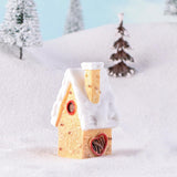 Maxbell Resin Statue Village House Figurines Xmas Christmas Miniature Ornaments Beige 2.5x2.1x5.3cm
