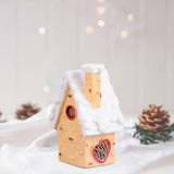 Maxbell Resin Statue Village House Figurines Xmas Christmas Miniature Ornaments Beige 2.5x2.1x5.3cm