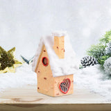 Maxbell Resin Statue Village House Figurines Xmas Christmas Miniature Ornaments Beige 2.5x2.1x5.3cm