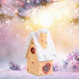 Maxbell Resin Statue Village House Figurines Xmas Christmas Miniature Ornaments Beige 2.5x2.1x5.3cm