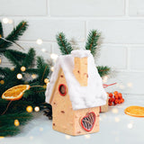Maxbell Resin Statue Village House Figurines Xmas Christmas Miniature Ornaments Beige 2.5x2.1x5.3cm