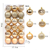 Maxbell 36x Christmas Balls Ornaments Hanging Pendants Decorative Bauble for Wreath Aureate