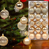 Maxbell 36x Christmas Balls Ornaments Hanging Pendants Decorative Bauble for Wreath Aureate
