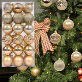 Maxbell 36x Christmas Balls Ornaments Hanging Pendants Decorative Bauble for Wreath Aureate
