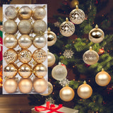 Maxbell 36x Christmas Balls Ornaments Hanging Pendants Decorative Bauble for Wreath Aureate