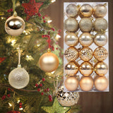 Maxbell 36x Christmas Balls Ornaments Hanging Pendants Decorative Bauble for Wreath Aureate