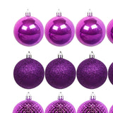 Maxbell 36x Christmas Balls Ornaments Hanging Pendants Decorative Bauble for Wreath Purple Rose Red