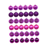 Maxbell 36x Christmas Balls Ornaments Hanging Pendants Decorative Bauble for Wreath Purple Rose Red