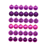 Maxbell 36x Christmas Balls Ornaments Hanging Pendants Decorative Bauble for Wreath Purple Rose Red