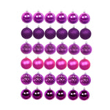 Maxbell 36x Christmas Balls Ornaments Hanging Pendants Decorative Bauble for Wreath Purple Rose Red