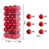 Maxbell 36x Christmas Balls Ornaments Hanging Pendants Decorative Bauble for Wreath Red