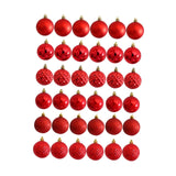 Maxbell 36x Christmas Balls Ornaments Hanging Pendants Decorative Bauble for Wreath Red