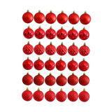 Maxbell 36x Christmas Balls Ornaments Hanging Pendants Decorative Bauble for Wreath Red