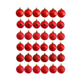 Maxbell 36x Christmas Balls Ornaments Hanging Pendants Decorative Bauble for Wreath Red