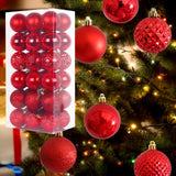 Maxbell 36x Christmas Balls Ornaments Hanging Pendants Decorative Bauble for Wreath Red