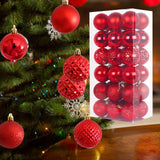 Maxbell 36x Christmas Balls Ornaments Hanging Pendants Decorative Bauble for Wreath Red