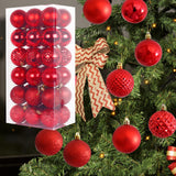 Maxbell 36x Christmas Balls Ornaments Hanging Pendants Decorative Bauble for Wreath Red