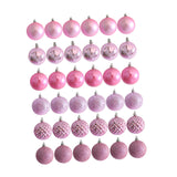 Maxbell 36x Christmas Balls Ornaments Hanging Pendants Decorative Bauble for Wreath Pink