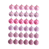 Maxbell 36x Christmas Balls Ornaments Hanging Pendants Decorative Bauble for Wreath Pink