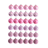 Maxbell 36x Christmas Balls Ornaments Hanging Pendants Decorative Bauble for Wreath Pink
