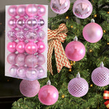 Maxbell 36x Christmas Balls Ornaments Hanging Pendants Decorative Bauble for Wreath Pink