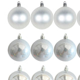 Maxbell 36x Christmas Balls Ornaments Hanging Pendants Decorative Bauble for Wreath Argent White