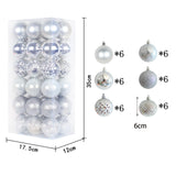 Maxbell 36x Christmas Balls Ornaments Hanging Pendants Decorative Bauble for Wreath Argent White