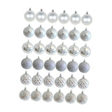 Maxbell 36x Christmas Balls Ornaments Hanging Pendants Decorative Bauble for Wreath Argent White