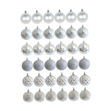 Maxbell 36x Christmas Balls Ornaments Hanging Pendants Decorative Bauble for Wreath Argent White