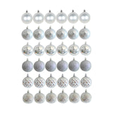 Maxbell 36x Christmas Balls Ornaments Hanging Pendants Decorative Bauble for Wreath Argent White