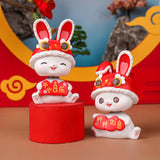 Maxbell Rabbit Ornament Decorative Figurine Home Decor Statue Scene Layout for Cars Take Ingots