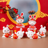Maxbell Rabbit Ornament Decorative Figurine Home Decor Statue Scene Layout for Cars Take Ingots