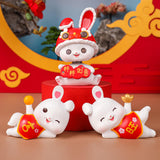 Maxbell Rabbit Ornament Decorative Figurine Home Decor Statue Scene Layout for Cars Take Ingots