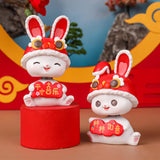 Maxbell Rabbit Ornament Decorative Figurine Home Decor Statue Scene Layout for Cars Take Ingots