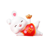 Maxbell Rabbit Ornament Decorative Figurine Home Decor Statue Scene Layout for Cars Take Ingots