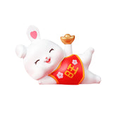 Maxbell Rabbit Ornament Decorative Figurine Home Decor Statue Scene Layout for Cars Take Ingots