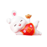 Maxbell Rabbit Ornament Decorative Figurine Home Decor Statue Scene Layout for Cars Take Ingots