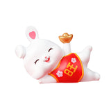 Maxbell Rabbit Ornament Decorative Figurine Home Decor Statue Scene Layout for Cars Take Ingots