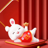 Maxbell Rabbit Ornament Decorative Figurine Home Decor Statue Scene Layout for Cars Take Ingots