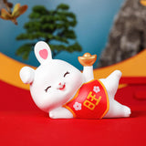 Maxbell Rabbit Ornament Decorative Figurine Home Decor Statue Scene Layout for Cars Take Ingots
