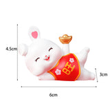 Maxbell Rabbit Ornament Decorative Figurine Home Decor Statue Scene Layout for Cars Take Ingots