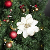 Maxbell Glitter Simulated Flowers Decoration for Christmas Tree Wreath Garland Decor Style B
