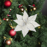 Maxbell Glitter Simulated Flowers Decoration for Christmas Tree Wreath Garland Decor Style C